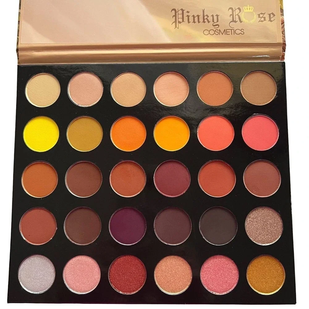 PINKY ROSE COSMETICS RUSTIC ROSE 30 COLORS EYESHADOW PALATTE 1.58 OZ BRAND NEW